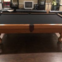 9' Cherry Oak Olhausen Pool Table Set For Sale